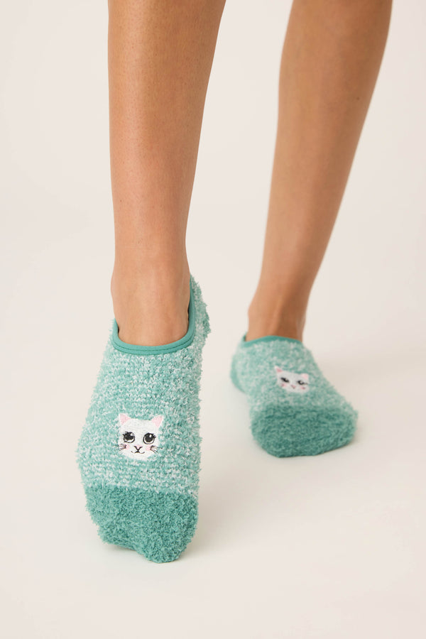 pj salvage Cat Fuzzy Ankle Socks