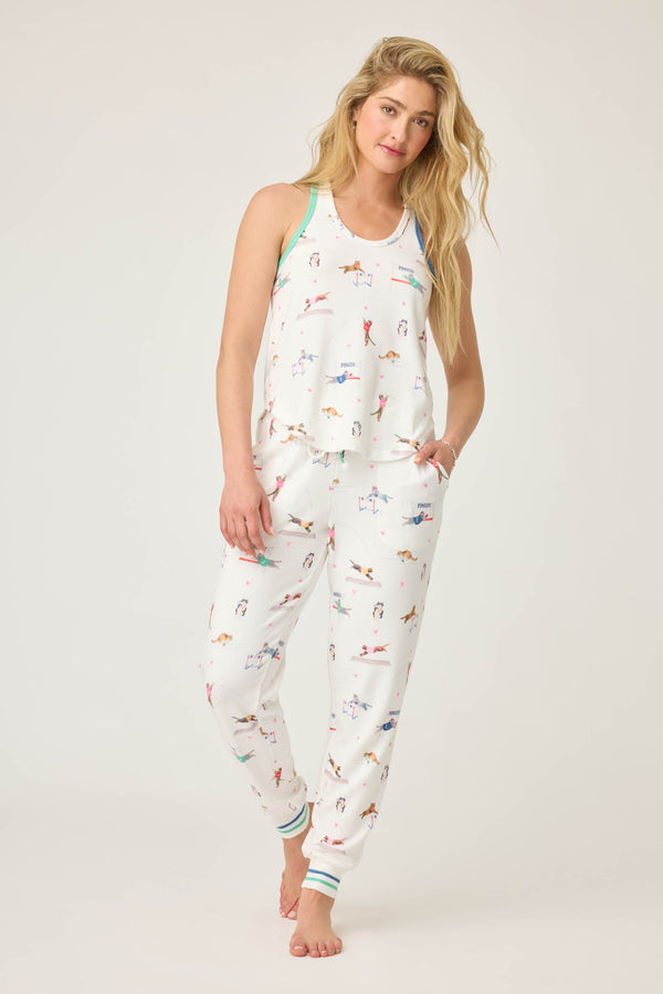 Pj Salvage Catletics Cat Print Banded Pants