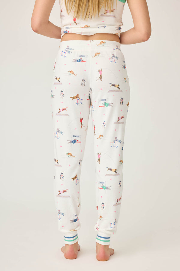 Pj Salvage Catletics Cat Print Banded Pants