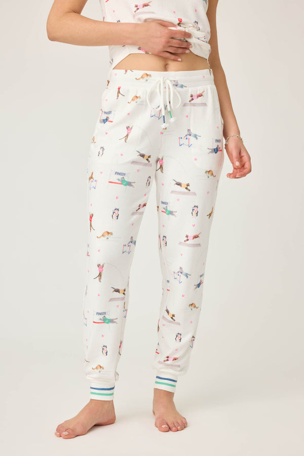 pj salvage Catletics Cat Print Banded Pants