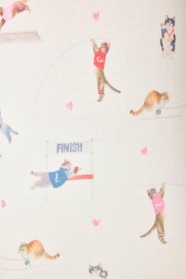 Pj Salvage Catletics Cat Print Long Sleeve Top