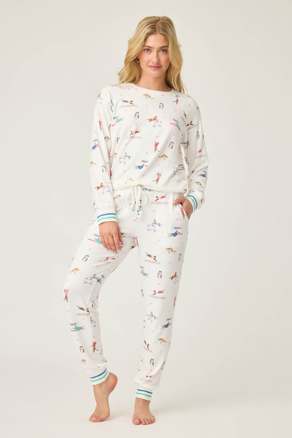 Pj Salvage Catletics Cat Print Long Sleeve Top