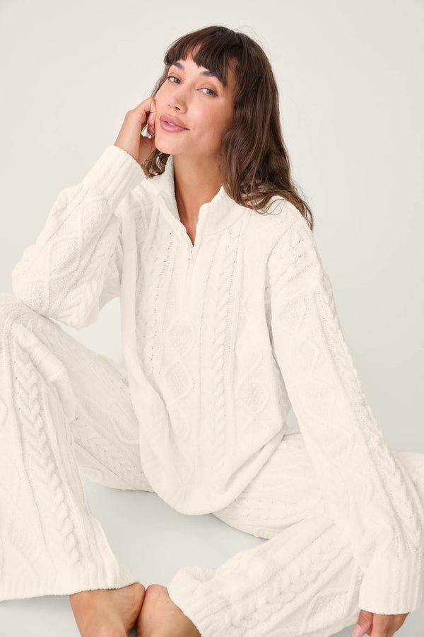 pj salvage Chenille Cable Crew Lounge Set