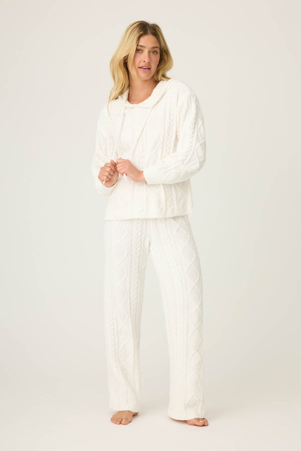 pj salvage Chenille Cable Knit Hoodie Lounge Set