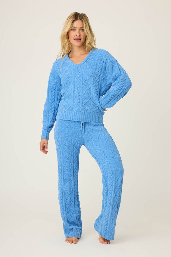 Pj Salvage Chenille Cable Knit Long Sleeve Top
