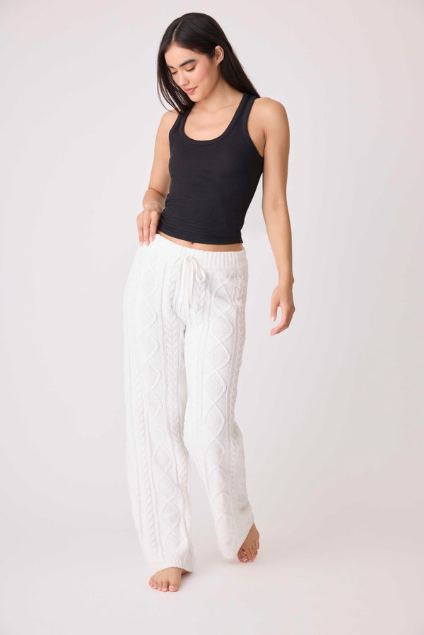 Pj Salvage Chenille Cable Knit Lounge Pants