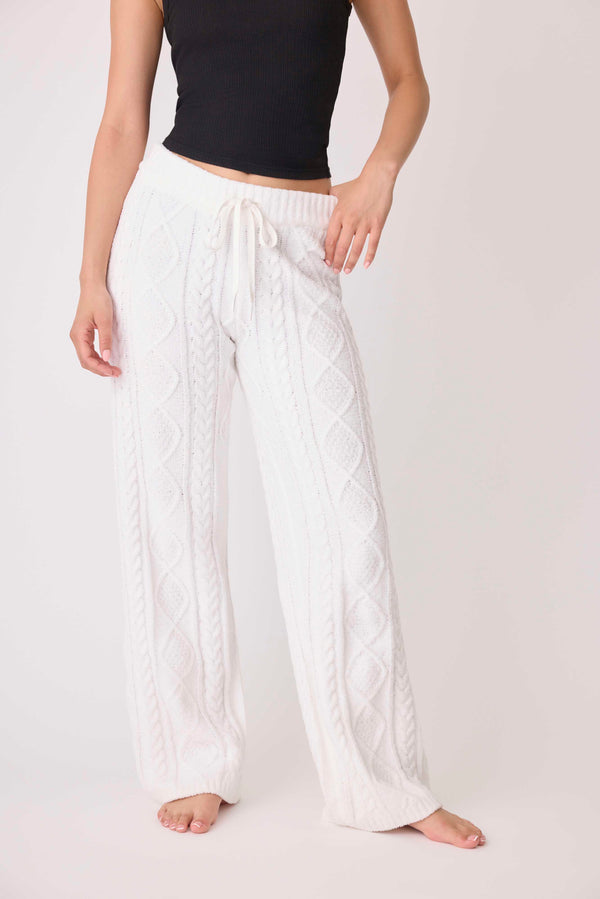 Pj Salvage Chenille Cable Knit Lounge Pants