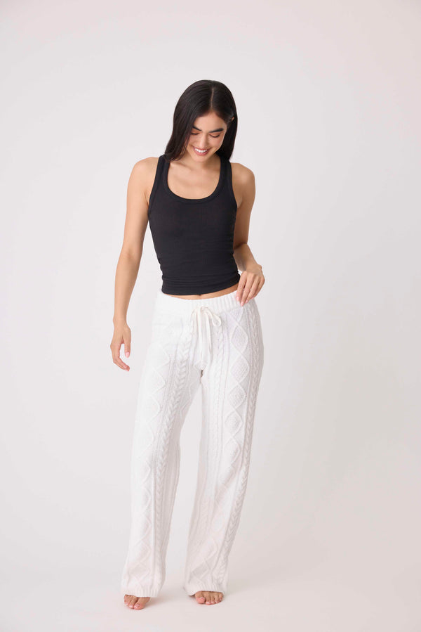 Pj Salvage Chenille Cable Knit Lounge Pants