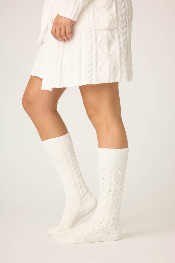 Pj Salvage Chenille Cable Knit Mid-Calf Socks