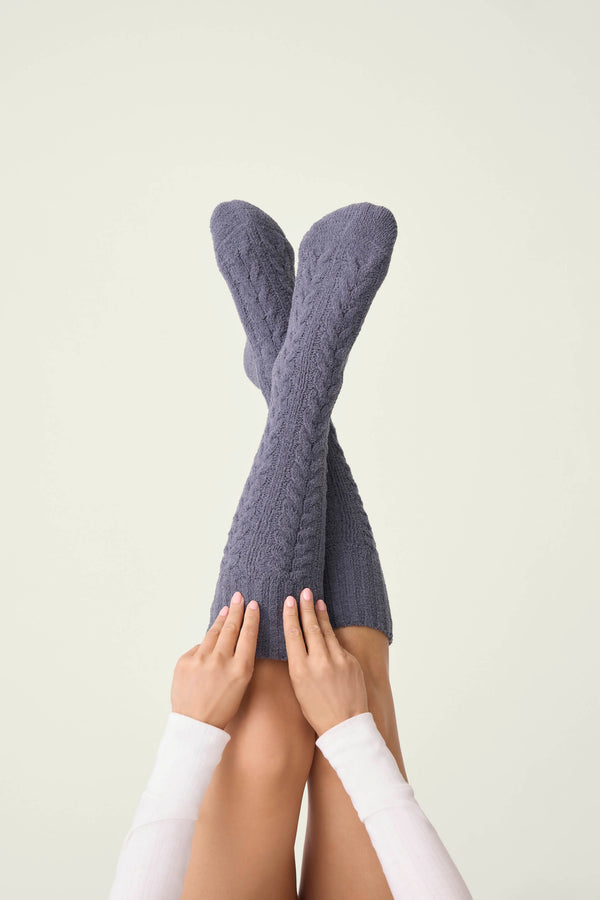 Pj Salvage Chenille Cable Knit Mid-Calf Socks