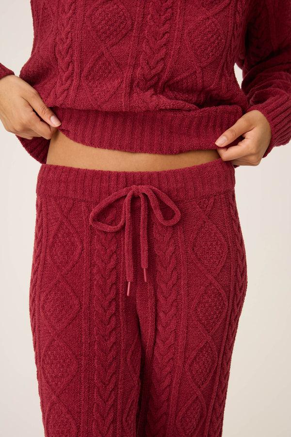 Pj Salvage Chenille Cable Knit Open Leg Pants