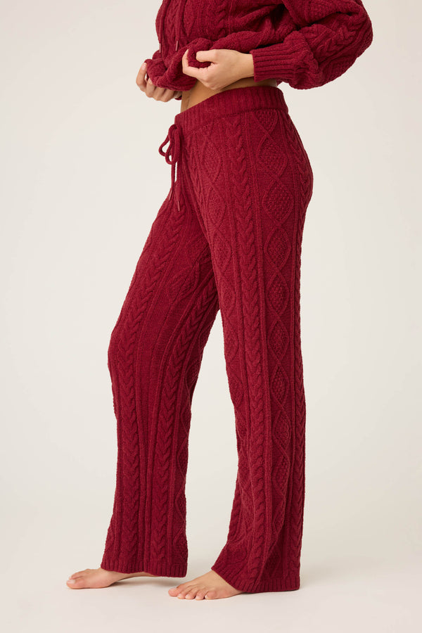 Pj Salvage Chenille Cable Knit Open Leg Pants