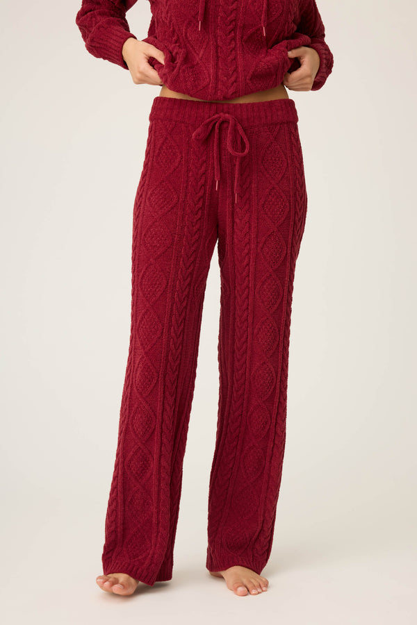 pj salvage Chenille Cable Knit Open Leg Pants
