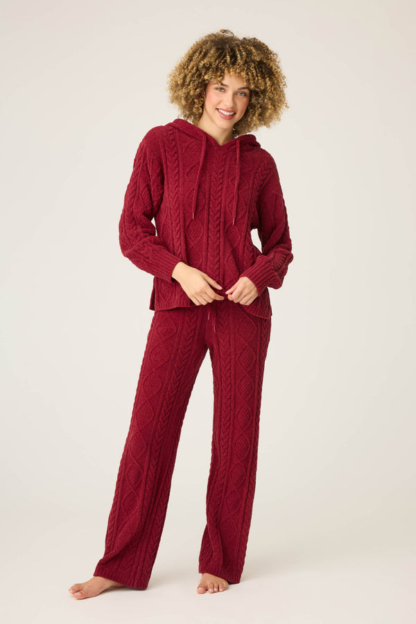Pj Salvage Chenille Cable Knit Port Hoodie