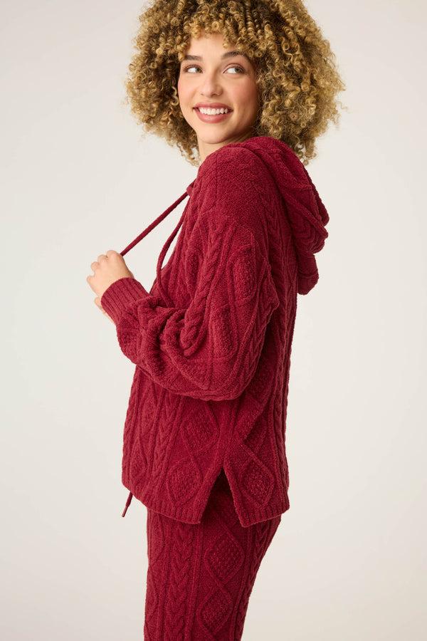 Pj Salvage Chenille Cable Knit Port Hoodie