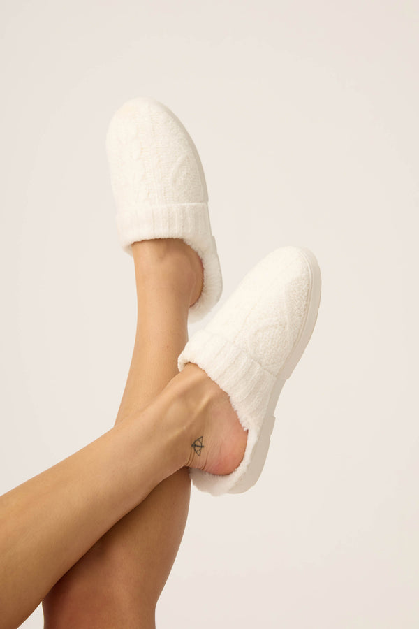pj salvage Chenille Cable Knit Slippers