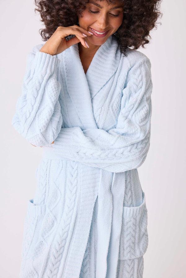 Pj Salvage Chenille Cozy Cable Shawl Collar Robe