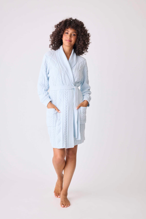 pj salvage Chenille Cozy Cable Shawl Collar Robe