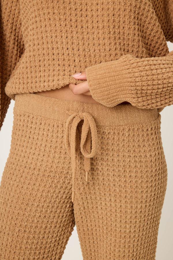 Pj Salvage Chenille Waffle Caramel Banded Pants