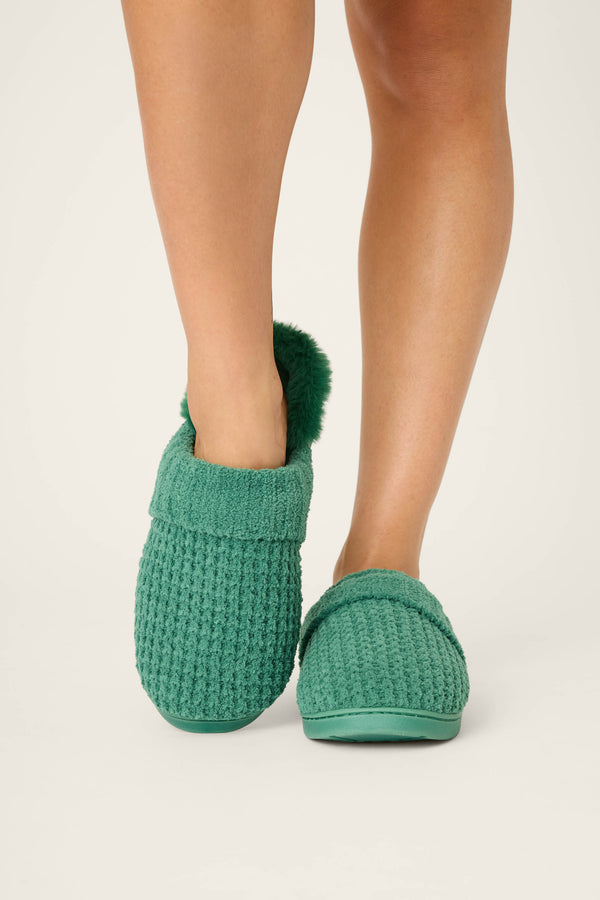 Pj Salvage Chenille Waffle Cozy Slippers