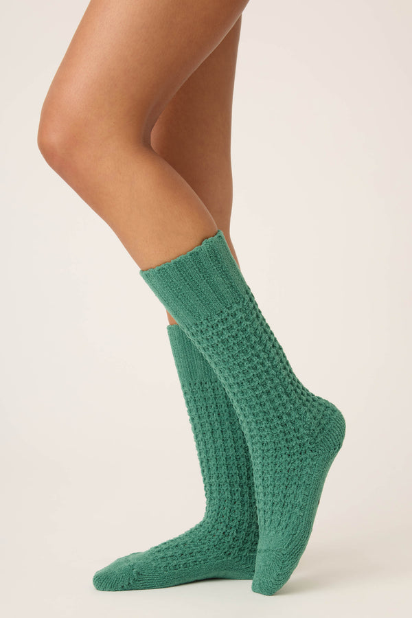 Pj Salvage Chenille Waffle Crew Socks