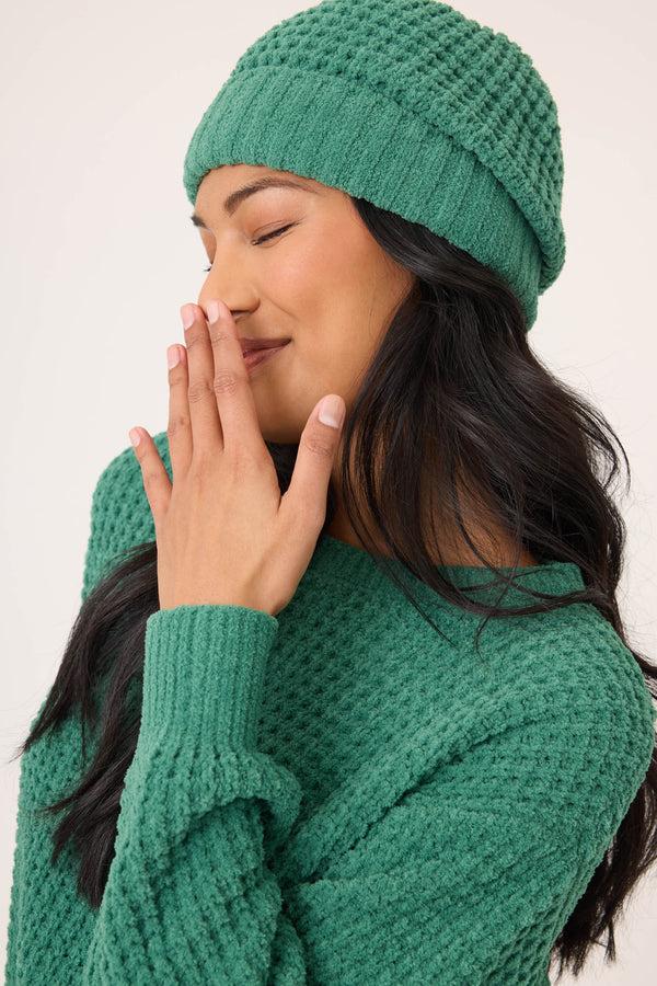 pj salvage Chenille Waffle Forest Beanie