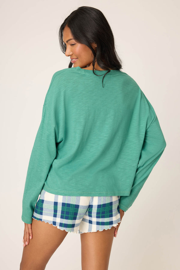 Pj Salvage Cozy Life "Love" Long Sleeve Top