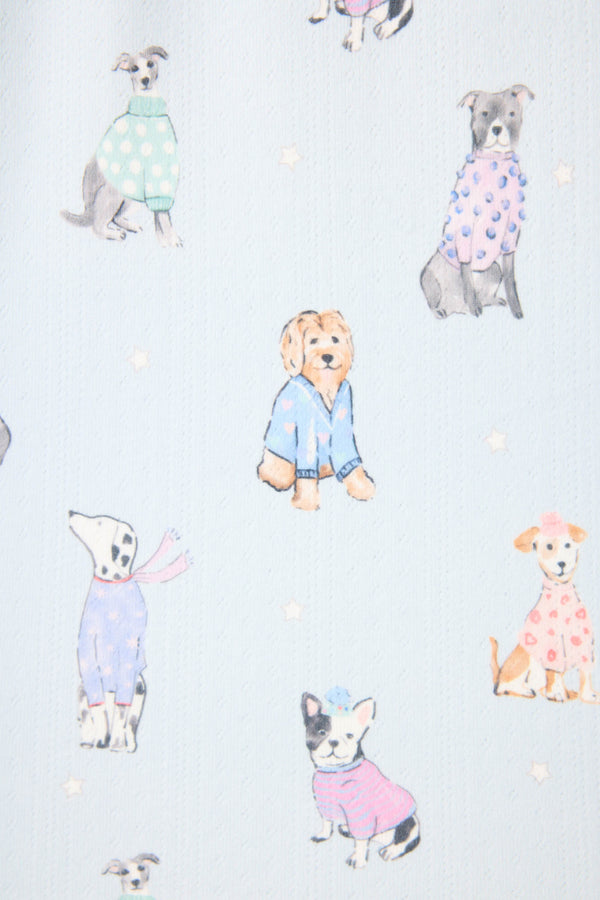 Pj Salvage Doggone Cold Dog Print Pointelle PJ Set