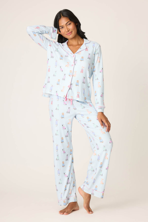 Pj Salvage Doggone Cold Dog Print Pointelle PJ Set