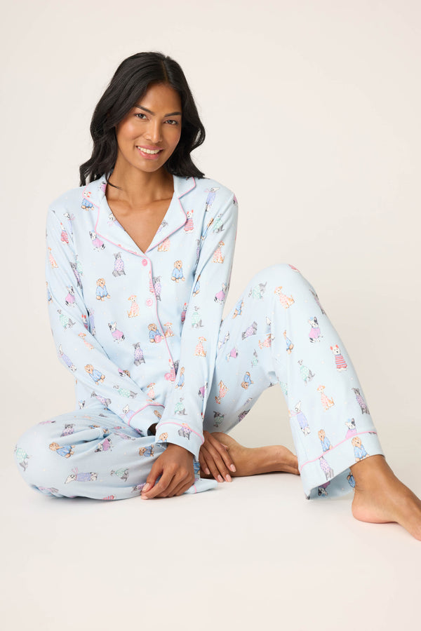 pj salvage Doggone Cold Dog Print Pointelle PJ Set