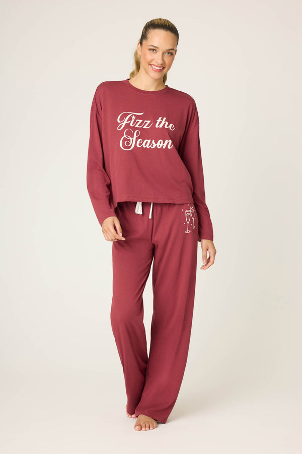 pj salvage Fizz the Season Long Sleeve Lounge Set