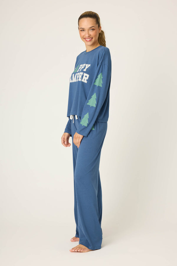 Pj Salvage Happy Camper Long Sleeve Lounge Set