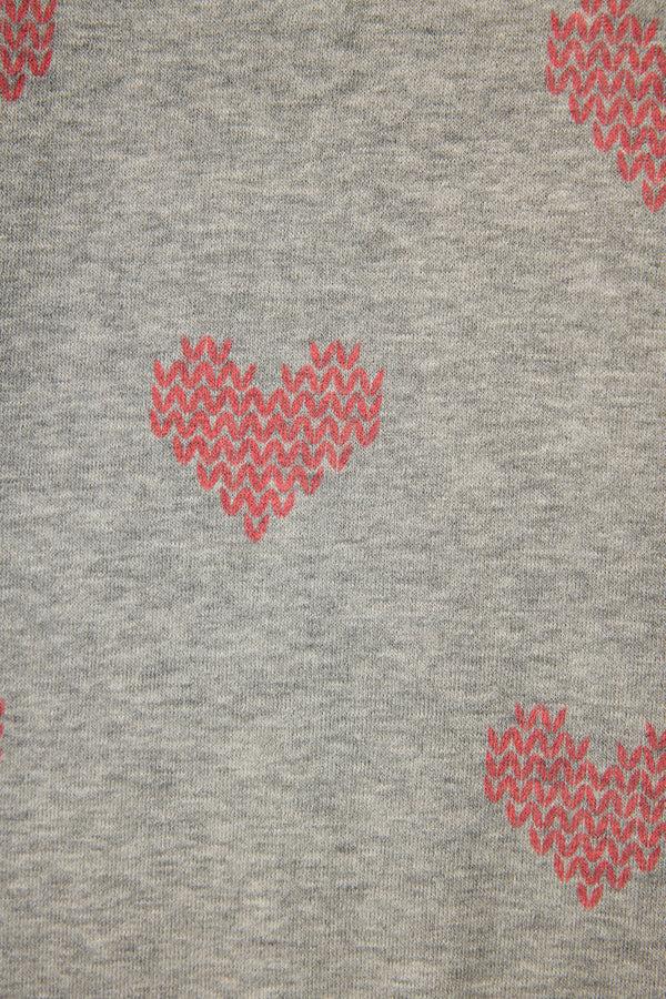 Pj Salvage Heart Print Fleece PJ Set