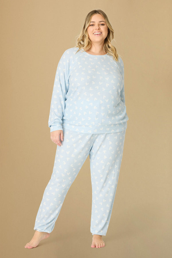 Pj Salvage Heart Print Plus Size PJ Set
