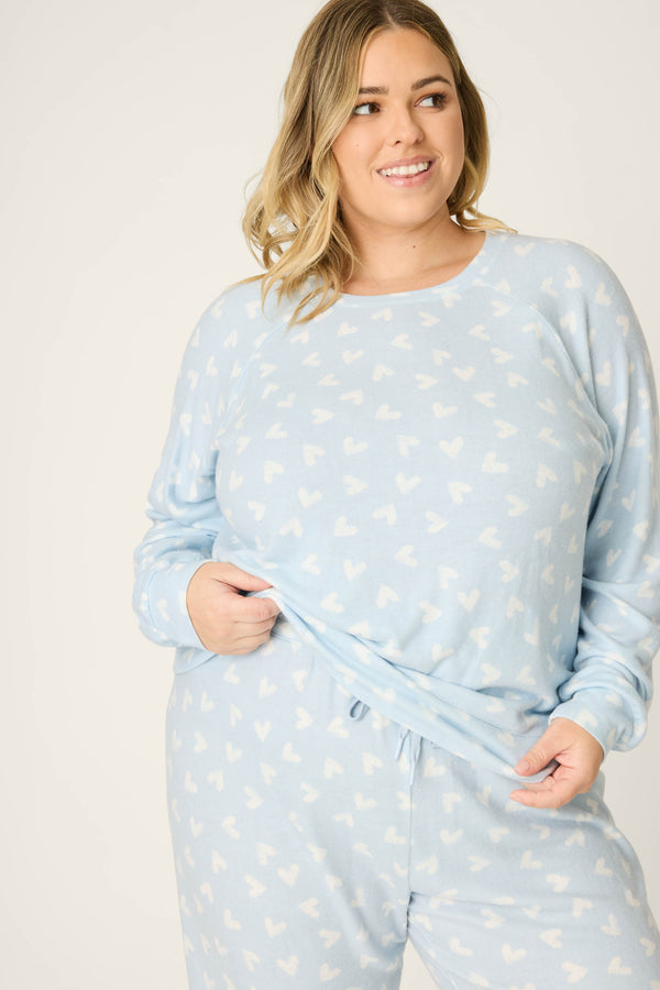 Pj Salvage Heart Print Plus Size PJ Set
