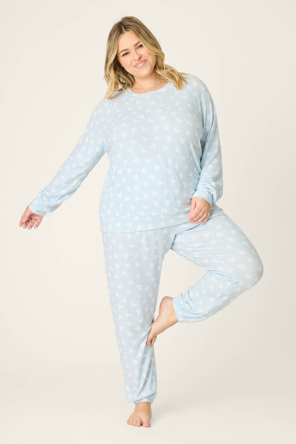 pj salvage Heart Print Plus Size PJ Set