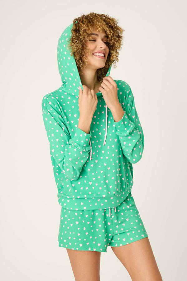 Pj Salvage Heart To Get Heart Print Shorts Set