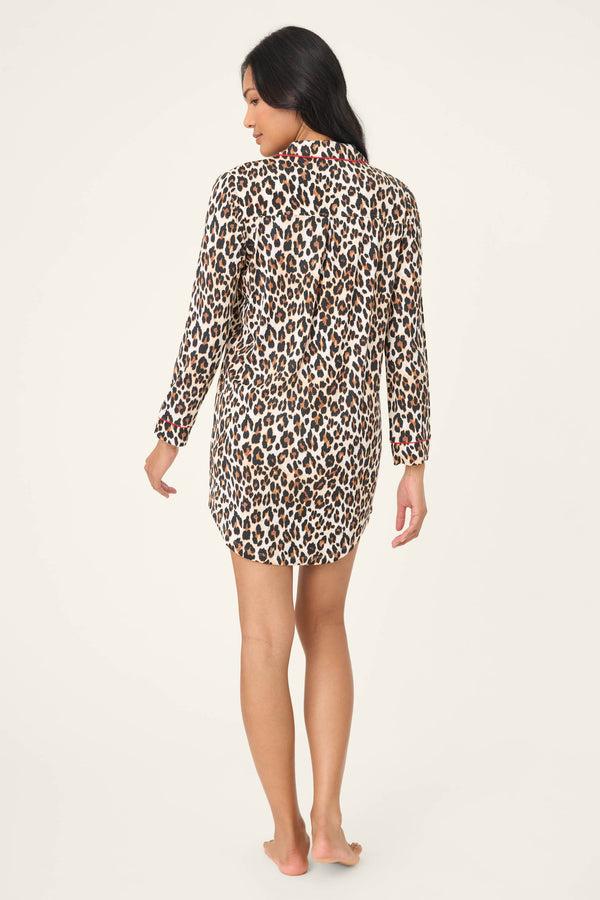 Pj Salvage Holiday Dreams Leopard Print Nightshirt