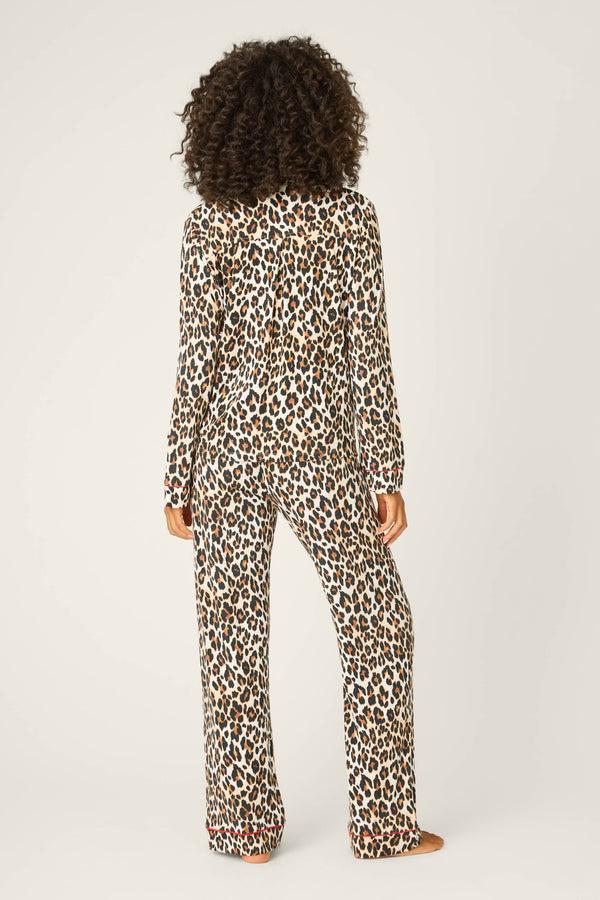 Pj Salvage Holiday Dreams Leopard Print Pants Set