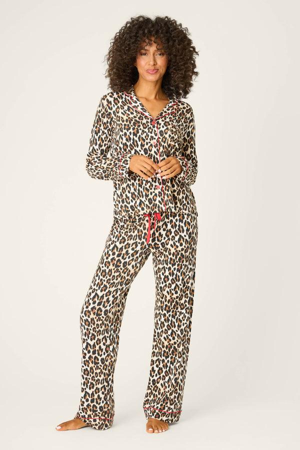 pj salvage Holiday Dreams Leopard Print Pants Set