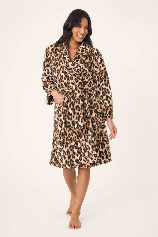 Pj Salvage Holiday Dreams Leopard Print Robe