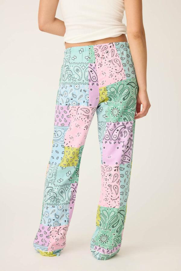 Pj Salvage Howdy Honey Paisley Print Flannel Pant