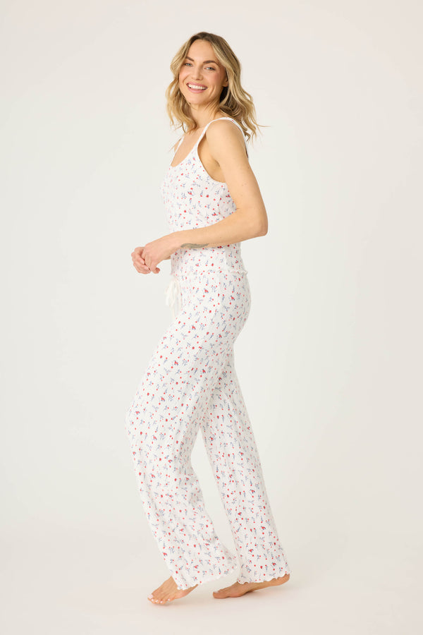 Pj Salvage La Rose Ditsy Floral Ribbed PJ Set