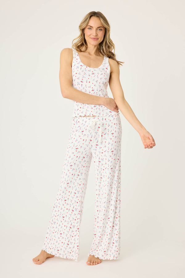 pj salvage La Rose Ditsy Floral Ribbed PJ Set