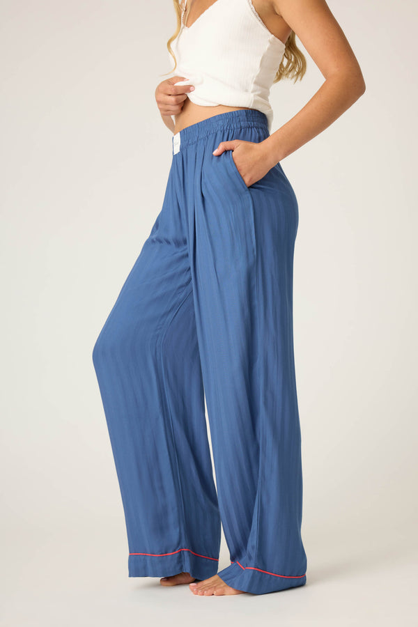 Pj Salvage La Rose Striped Open Leg Pants