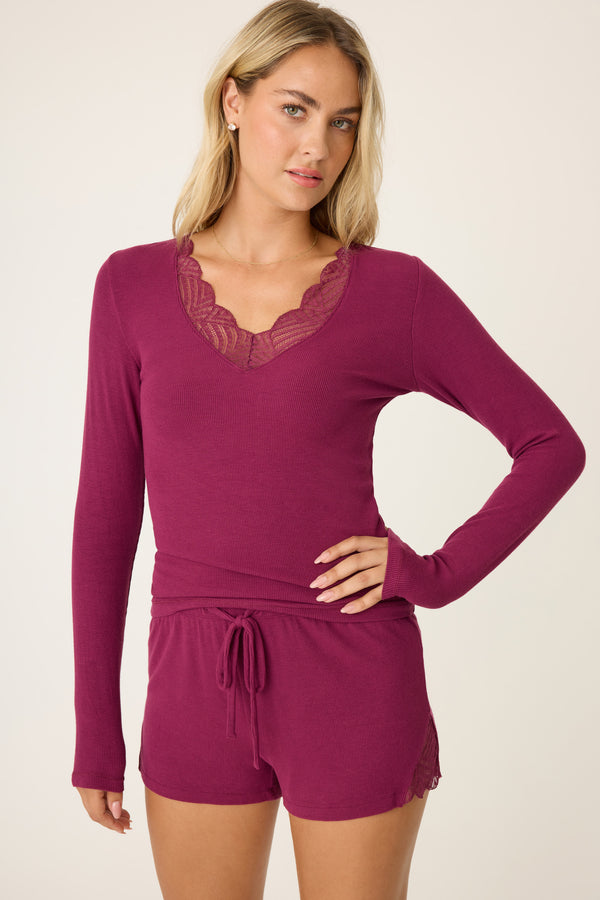 pj salvage Lacey Basics Modal Long Sleeve Top