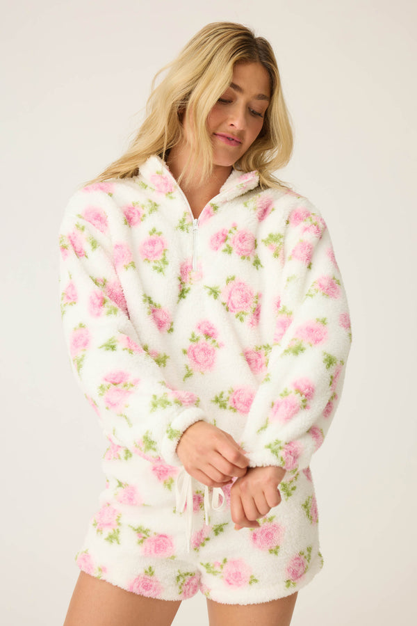 Pj Salvage Let's Get Cozy Floral Print Jacket