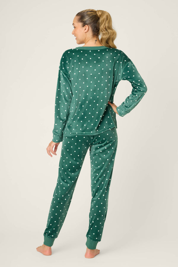 Pj Salvage Let's Get Toasty Dot Print Pants Set