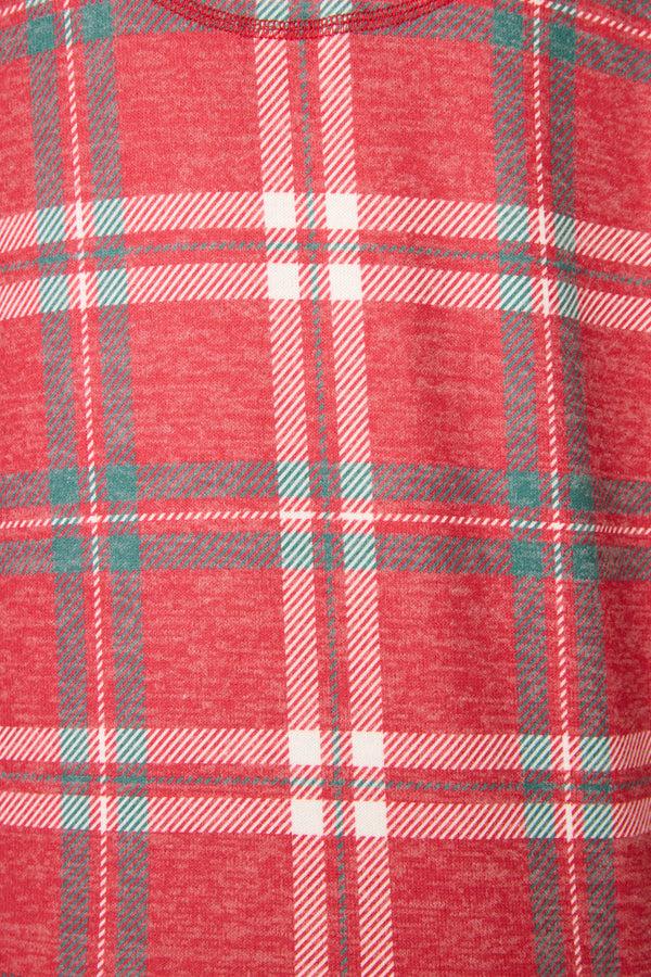 Pj Salvage Let's Get Toasty Red Plaid Pants Set