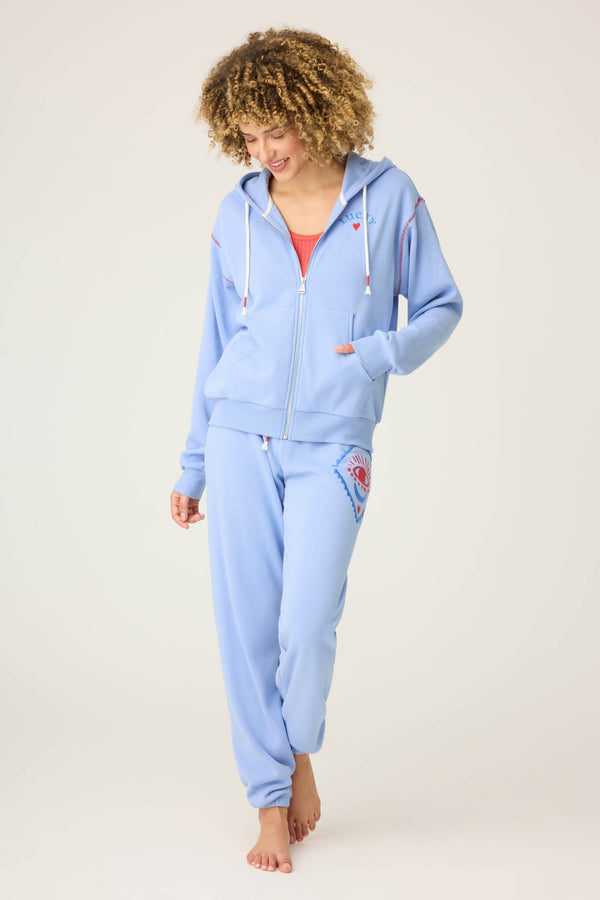 Pj Salvage Lucky Me Hooded Zip Sweatshirt